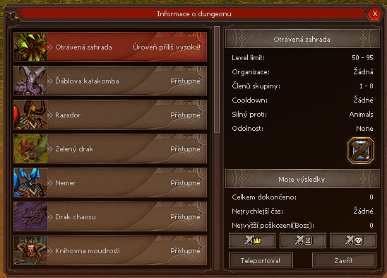 Dungeon Info náhled